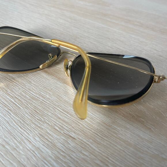 Vintage B&L Ray-Ban Aviator Sunglasses Gold FRAMES ONLY 62-14 - Picture 8 of 8